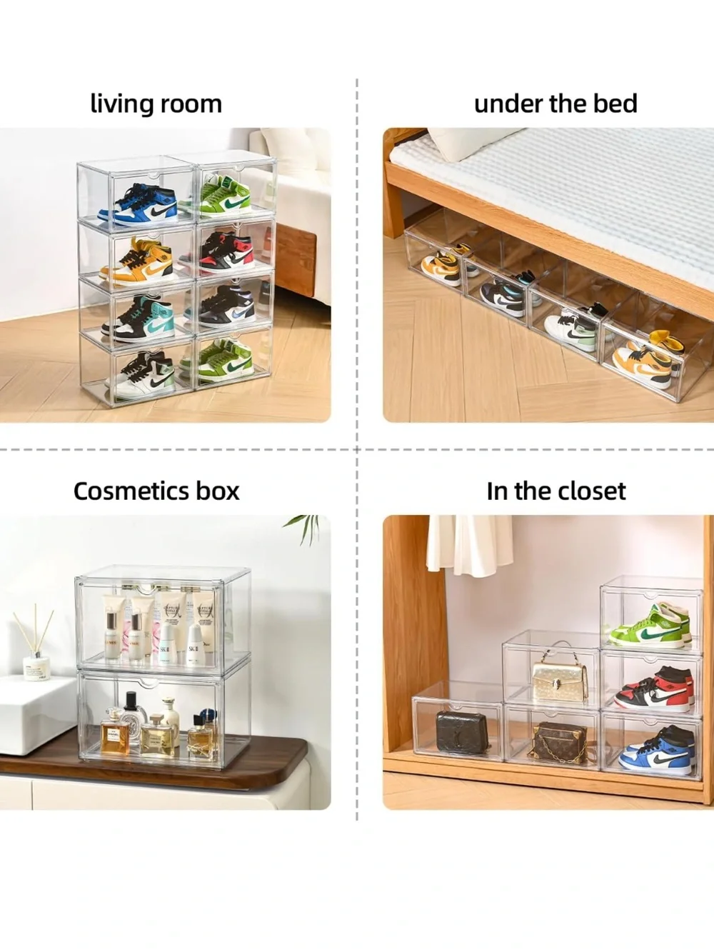 Clear shoe display/organizer box